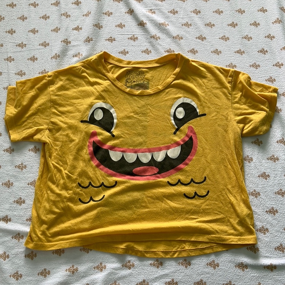 Yellow Dinosaur Cropped Shirt
